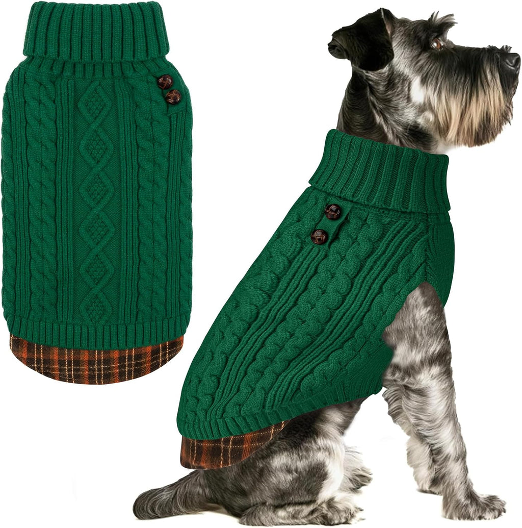 KYEESE Dog Sweater for Small Dogs Turtleneck Thick Knit Pullover
