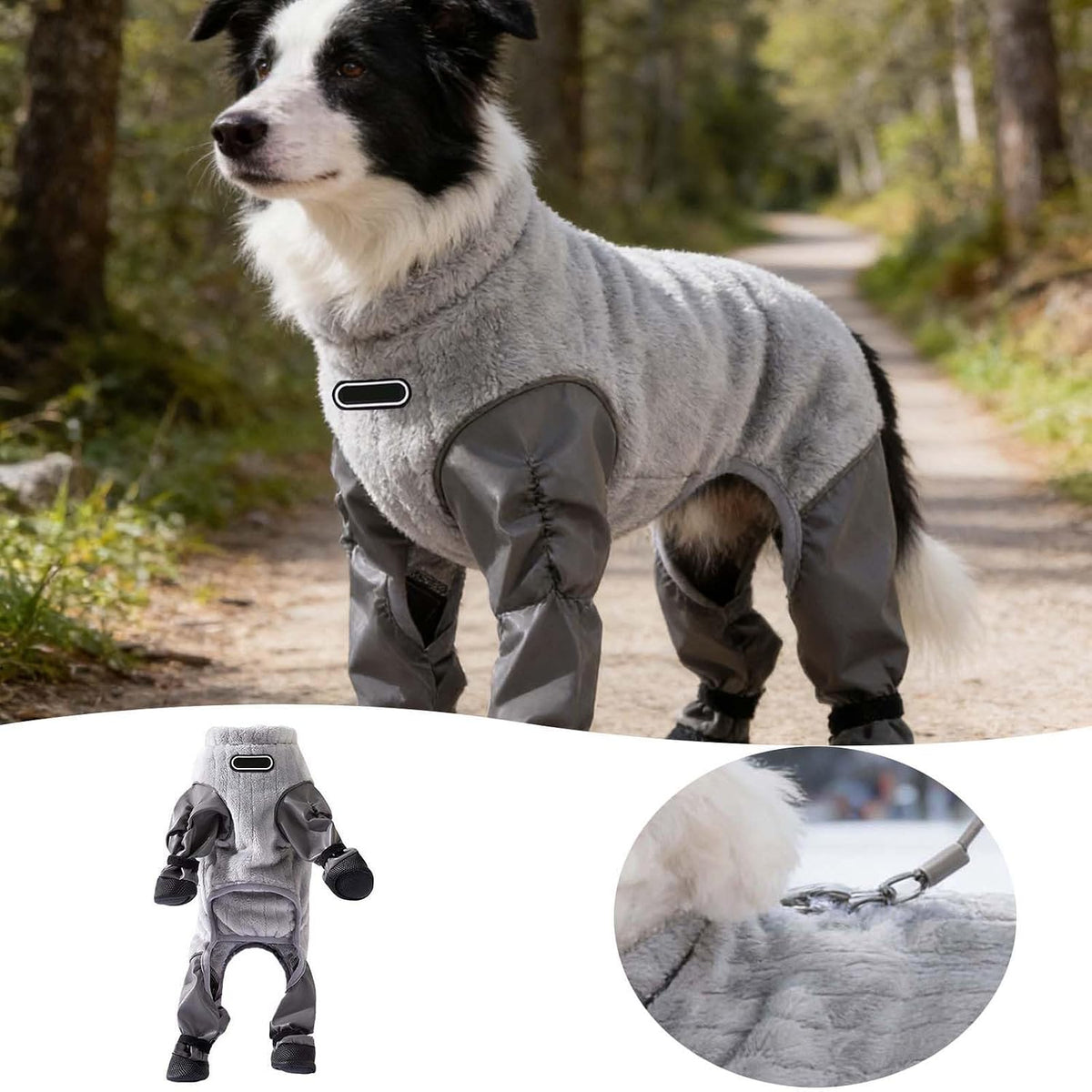 Quilted Insulated Winter Coat with Boots Reflective Full Coverage Outerwear for Small Medium Sized Dogs Outdoor Walking 