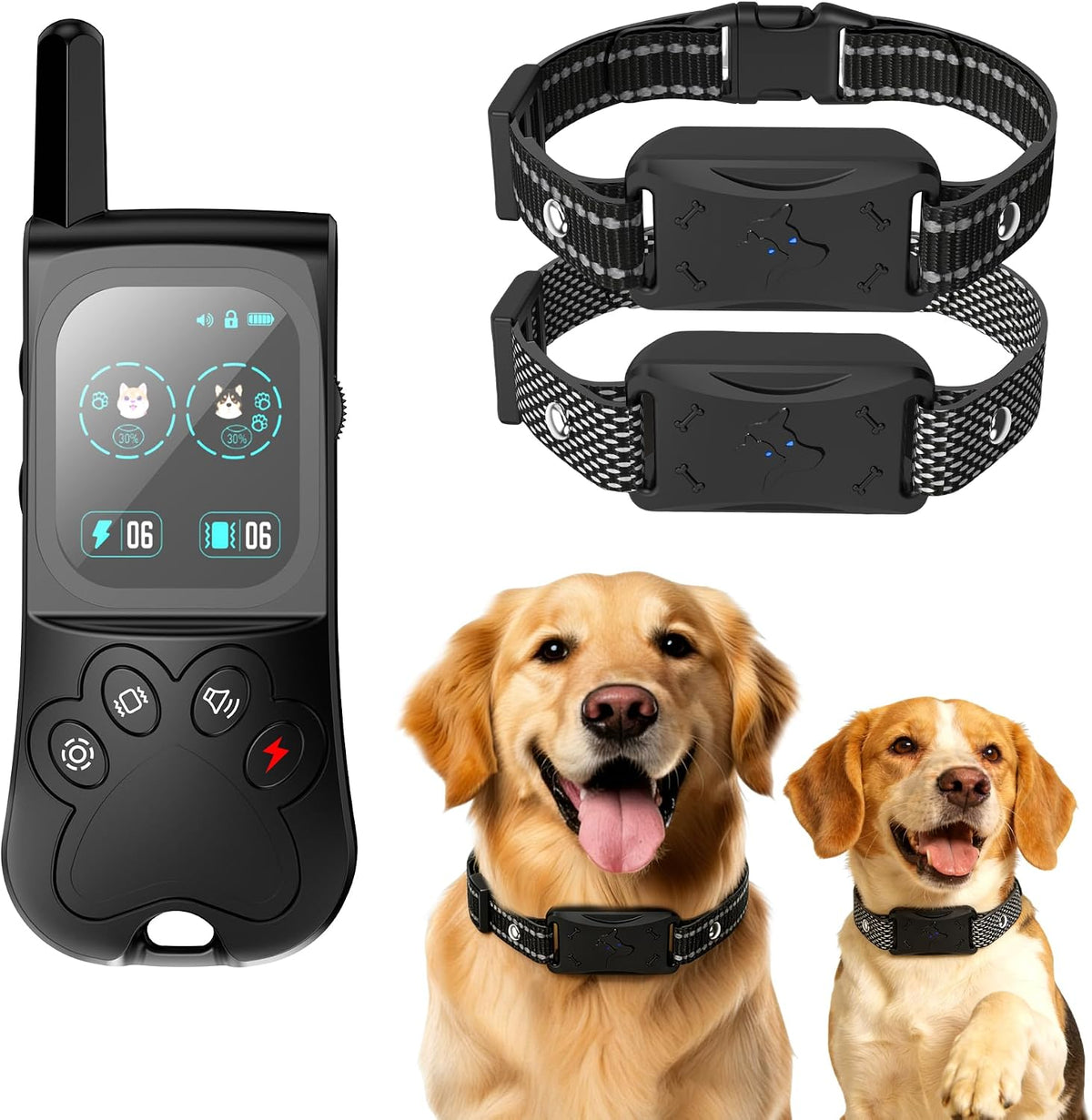 2In1 Wireless Dog Collar Fence System & Training Collar 2Pack