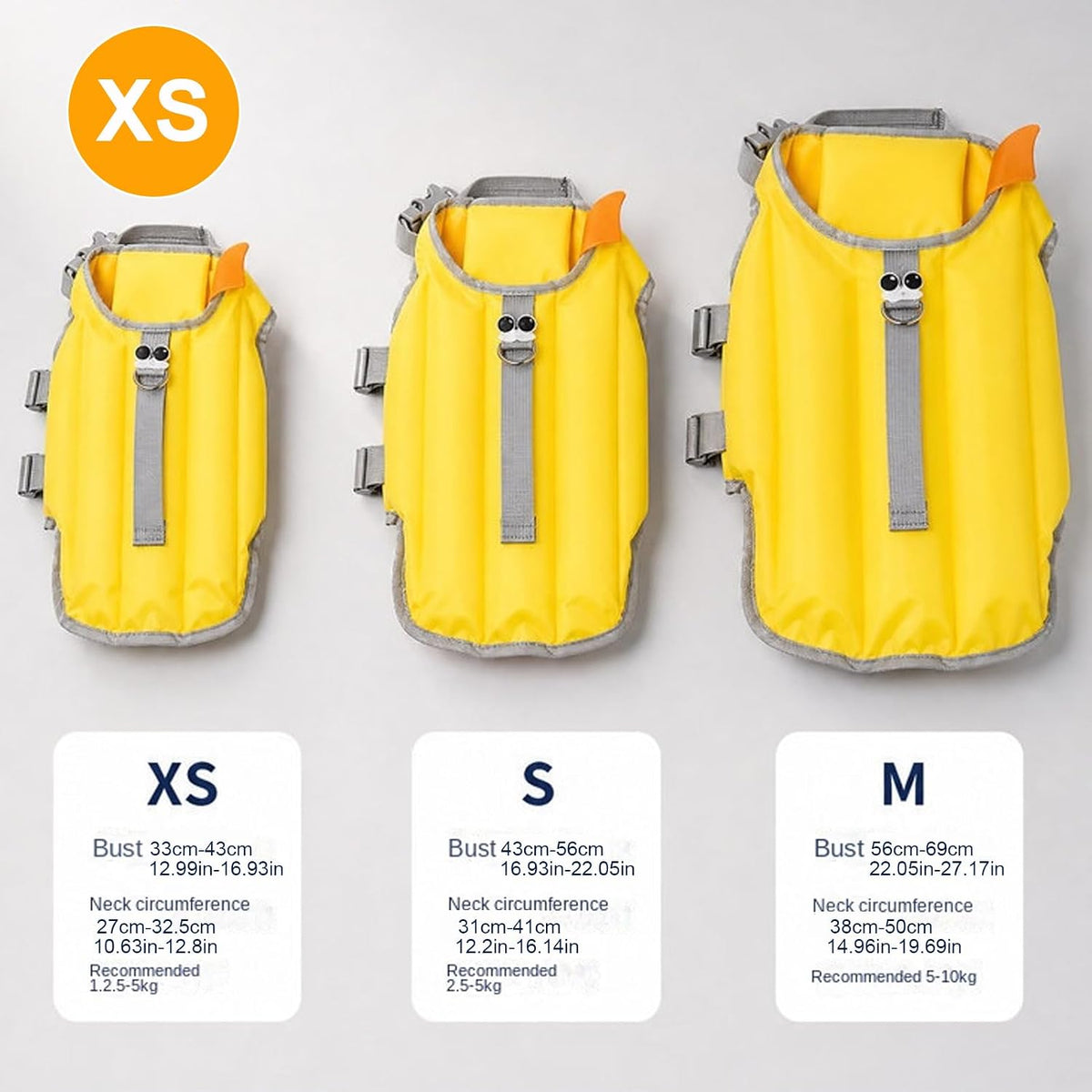 Dog Life Vest with Chin Float, Dog Life Jacket, with Rescue Handle & Hook, Head/Neck Support Design, Reflective, High Bu