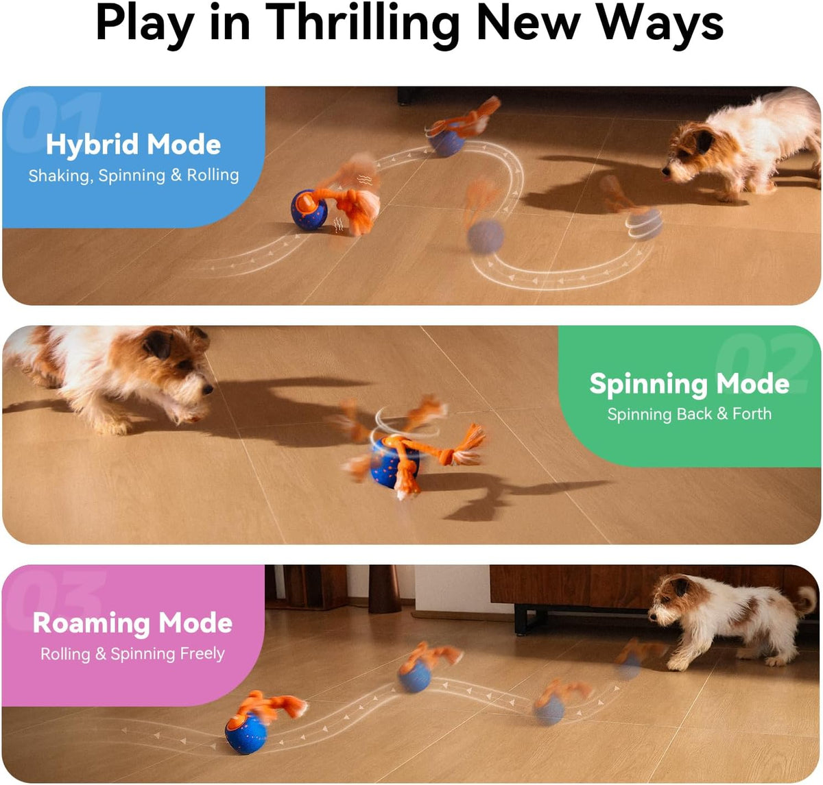 Cheerble Smart Interactive Dog Toy, Wicked Ball Rolly, Automatic Moving, Bouncing, Rotating, E-TPU Material, Active Roll