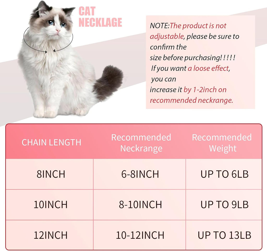 Hillban Cat Collar Chain Diamond Jewelry Gift, 8 Inch, Rose Gold, Pink