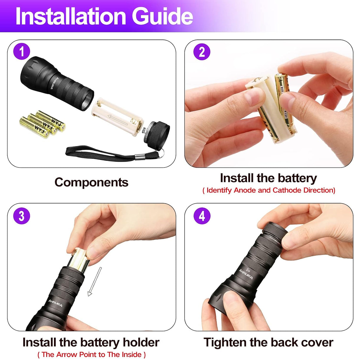 Black Light UV Light Flashlight, 21 LED 395nm Ultraviolet Blacklight Flashlight Mini Pet Urine Detector for Dog/Cat, Dry