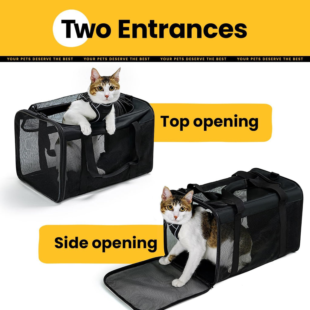 Conlun Cat Carrier Bag,Soft-Sided Pet Carriers for Dogs,M,Black