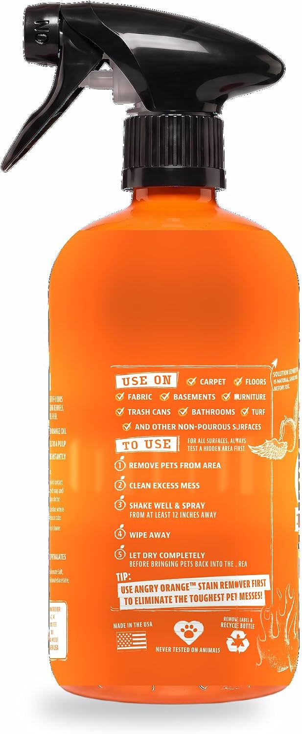 ANGRY ORANGE Pet Odor Eliminator for Dog and Cat Urine, Orange Rush, 24 oz