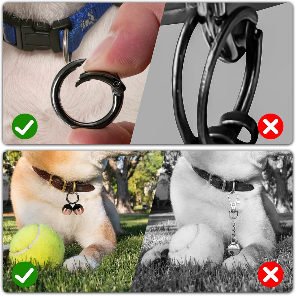 Bells for Dog Collars with Easy Clip Clasps, Suitable for Medium to Large Dogs, Extra Loud Pet Tracker, Durable Collar C
