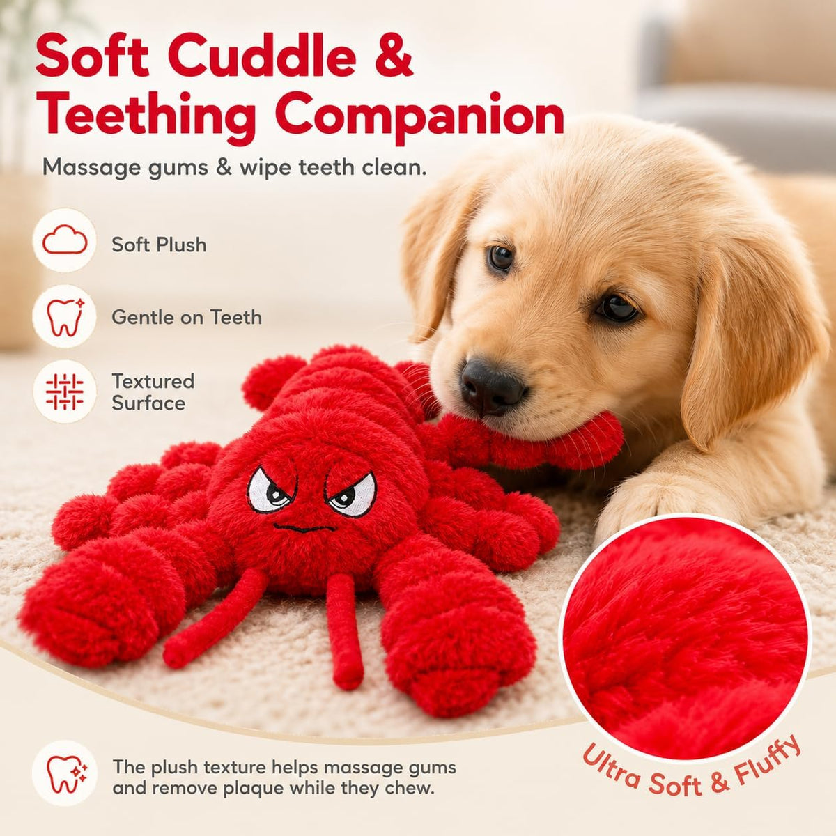 Dog Toys for Small Medium Dogs - Squeaky Plush Puppy Chew Toys with 3 Squeakers and Crinkle Paper, Interactive Pet Toys 