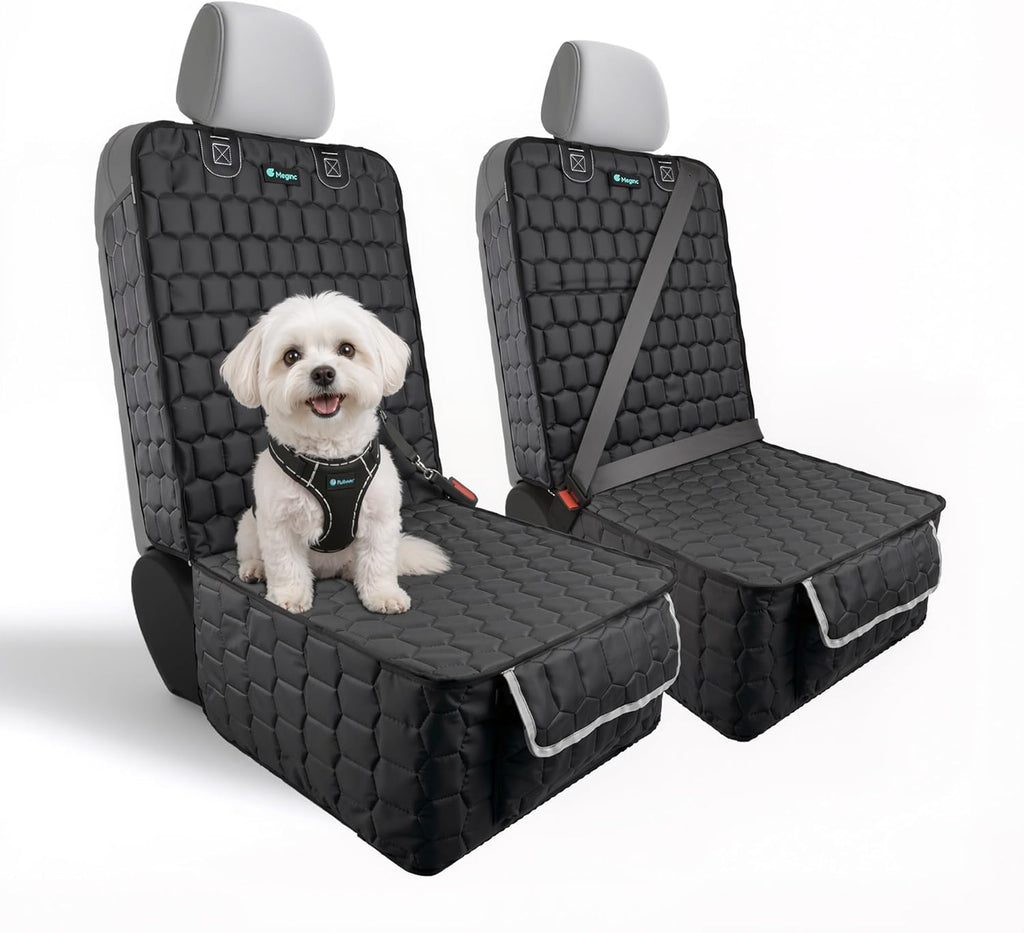 2-Pack Front Seat Covers for Dogs, Waterproof Car Seat Protectors