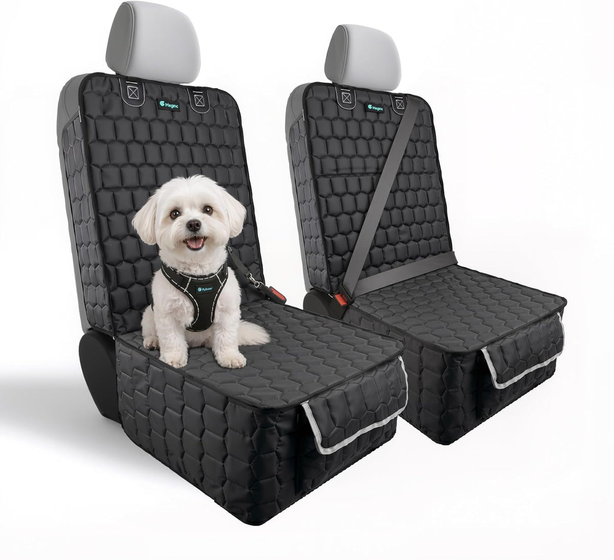 2-Pack Front Seat Covers for Dogs, Waterproof Car Seat Protectors