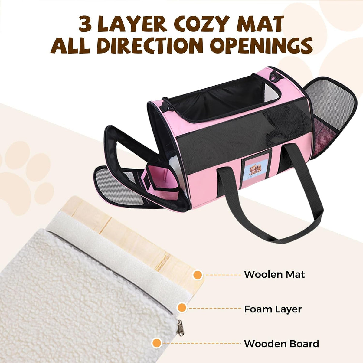 Soft Cat Carrier (Up to 16 Lbs),Small Dog Bag Soft-Sided Cat Carriers