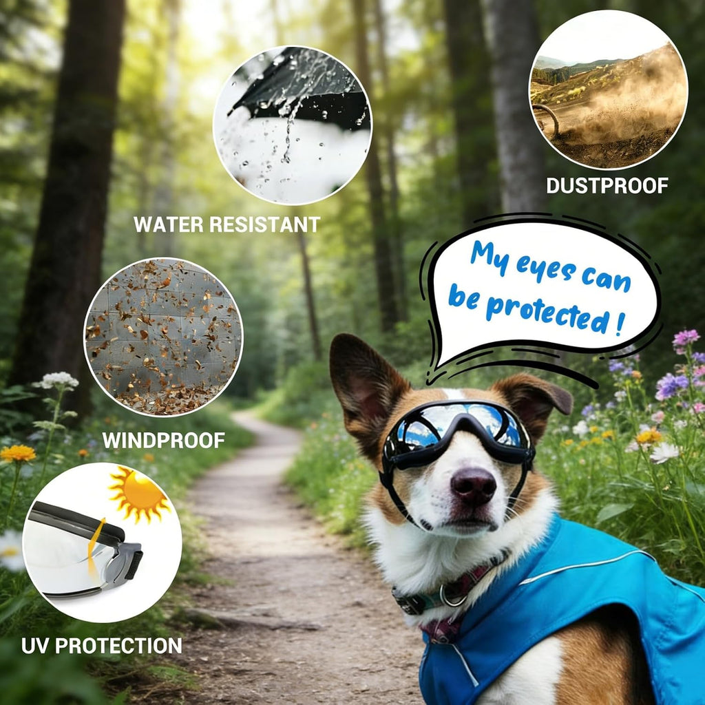 Large Dog Sunglasses Eye Protection, UV Protection Pet Goggles for Dogs Medium to Large Breed, Driving Glasses for Dogs 