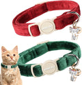 ARING PET 2 Pack Cat Collars-Cute Breakaway Cat Collar with Bell & Pendant, Adjustable Christmas Kitten Collars with Saf