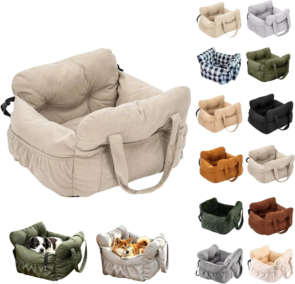 Pet Road Trip Accessory Car Seat for Small Medium Dog (Gray, M)