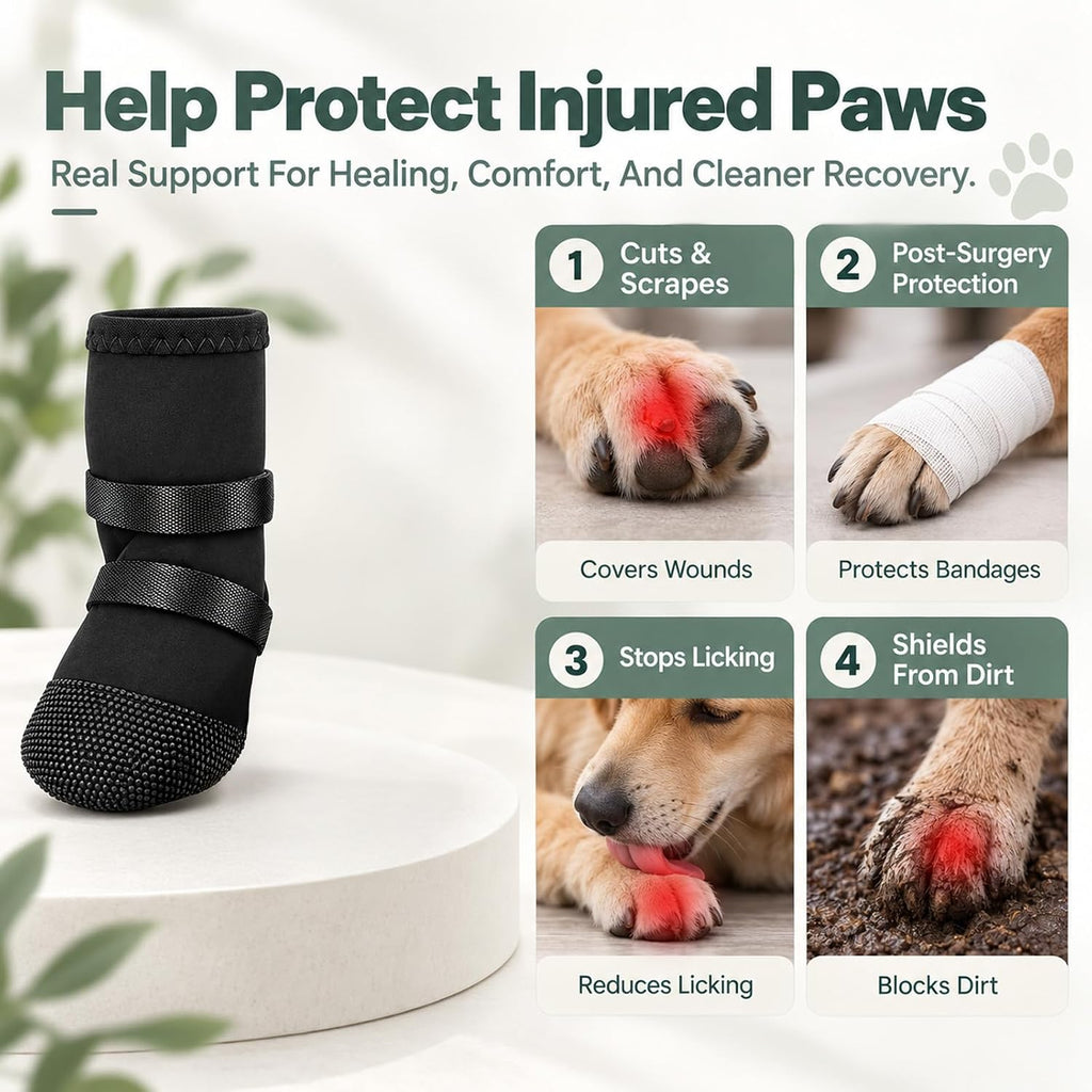 Dog Paw Wound Recovery Boot Dog Paw Recovery Boot for Injured Paws Breathable Dogs Bootie Paws Protector Self-Adhesive F