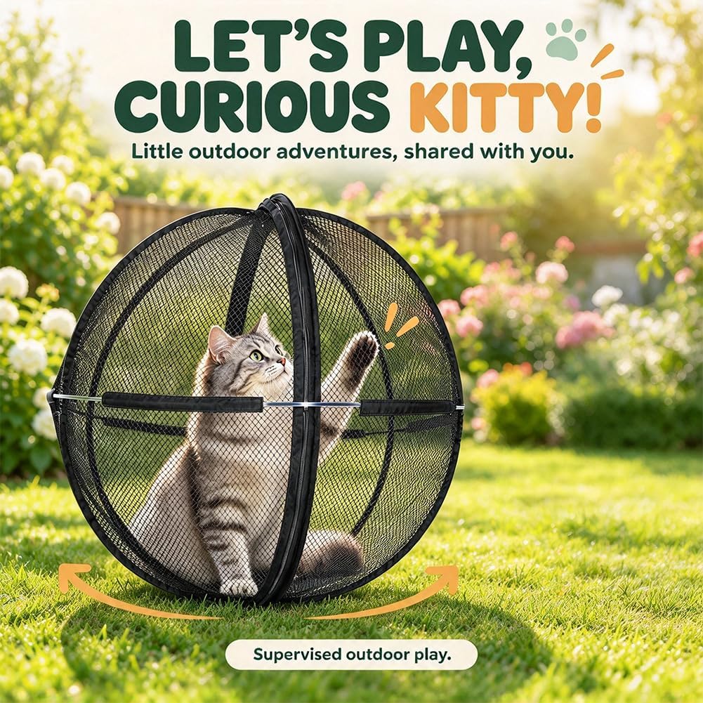 2027 Cat Hamster Ball for Outside, Hamster Ball for Cats, Rolly Cat Ball