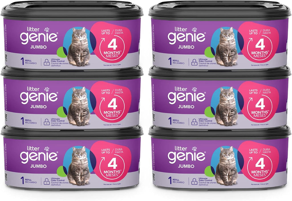 Litter Genie Jumbo Refill Bags, 6-Pack, 168 ft Continuous Film