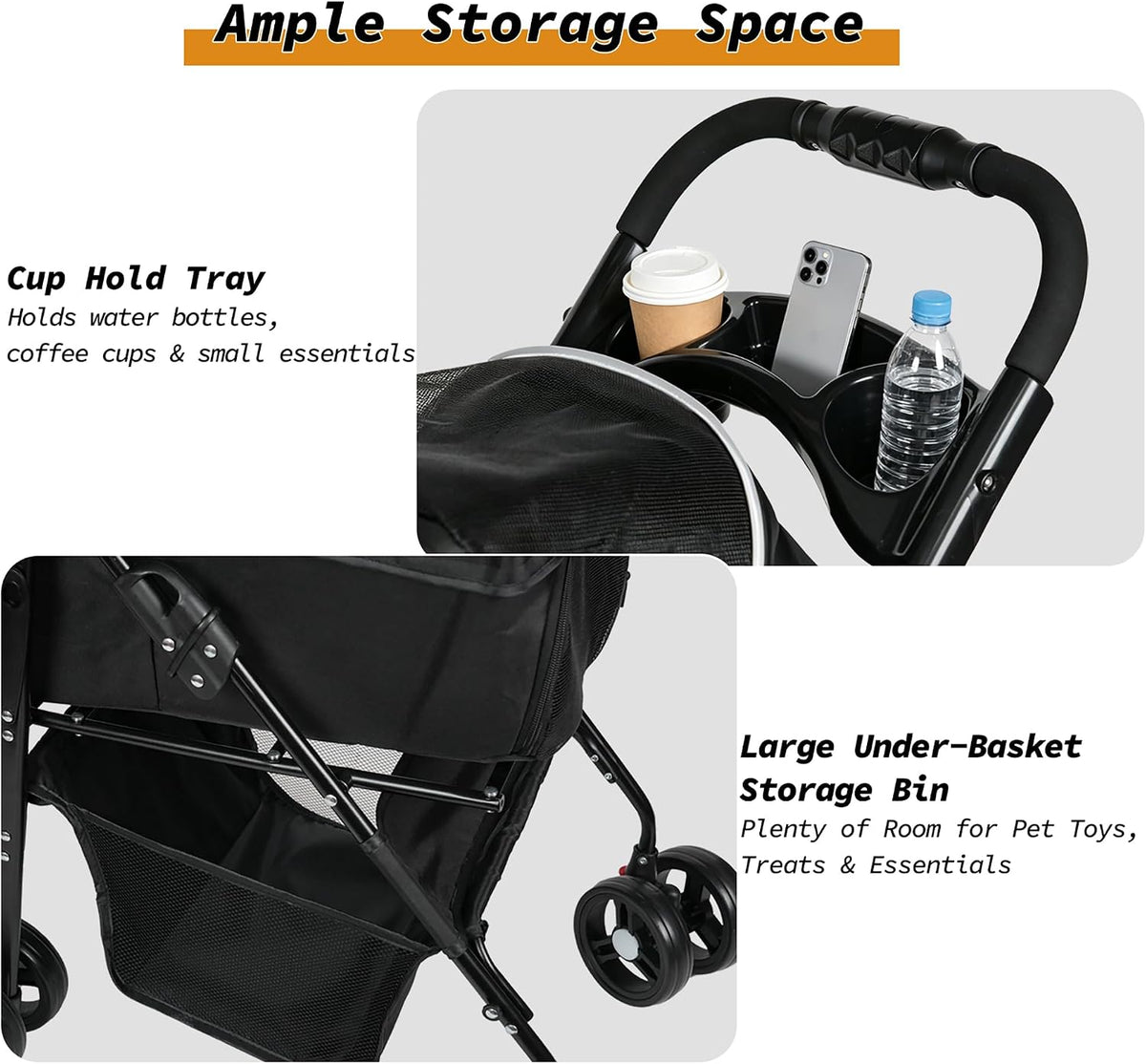 3-in-1 Pet Stroller, Carrier & Car Seat for Dogs & Cats
