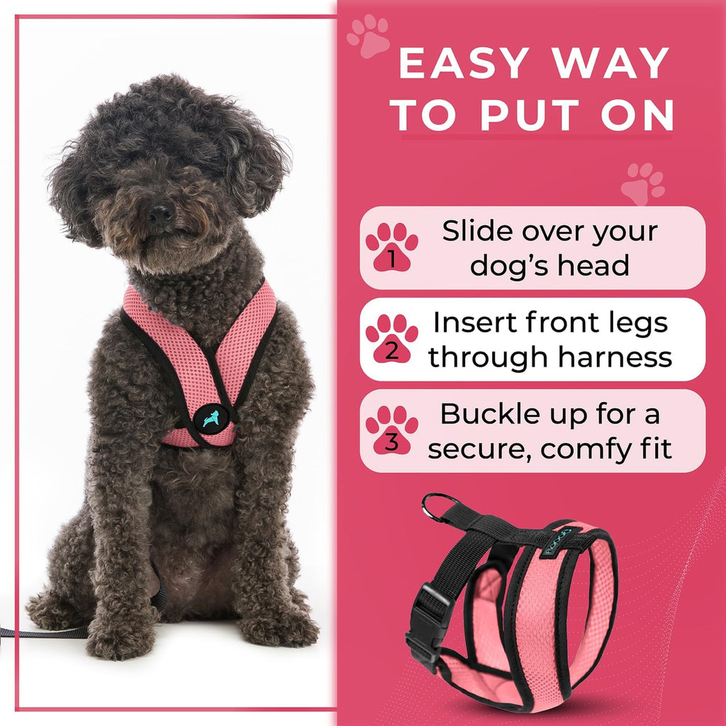 Gooby Comfort X Head-in Dog Harness, Choke-Free, Pink, Medium
