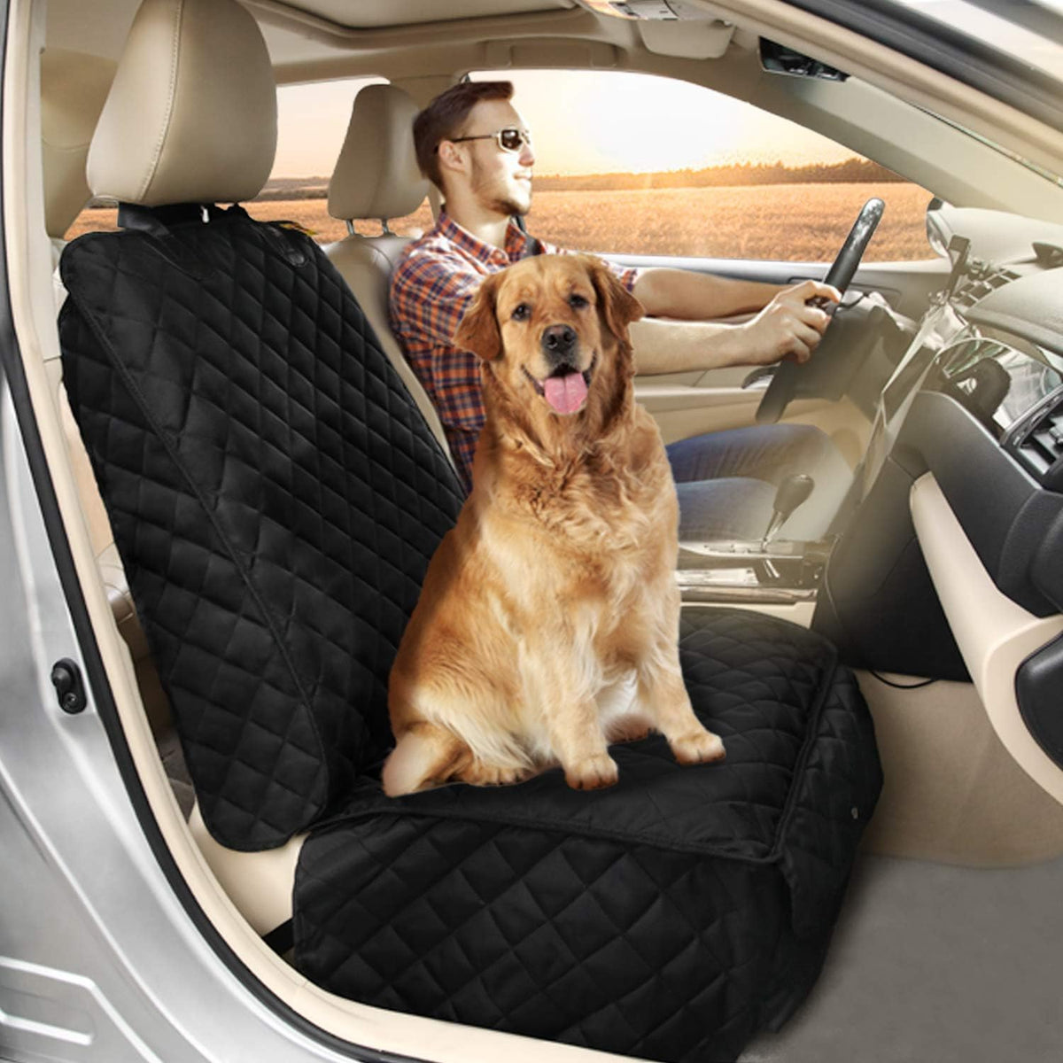 Car Seat Covers Front Seats,Car Seat Protector for Dogs,Scratch-Proof Dog Car Seat Cover,Fits Most Cars SUVs & Trucks(Bl