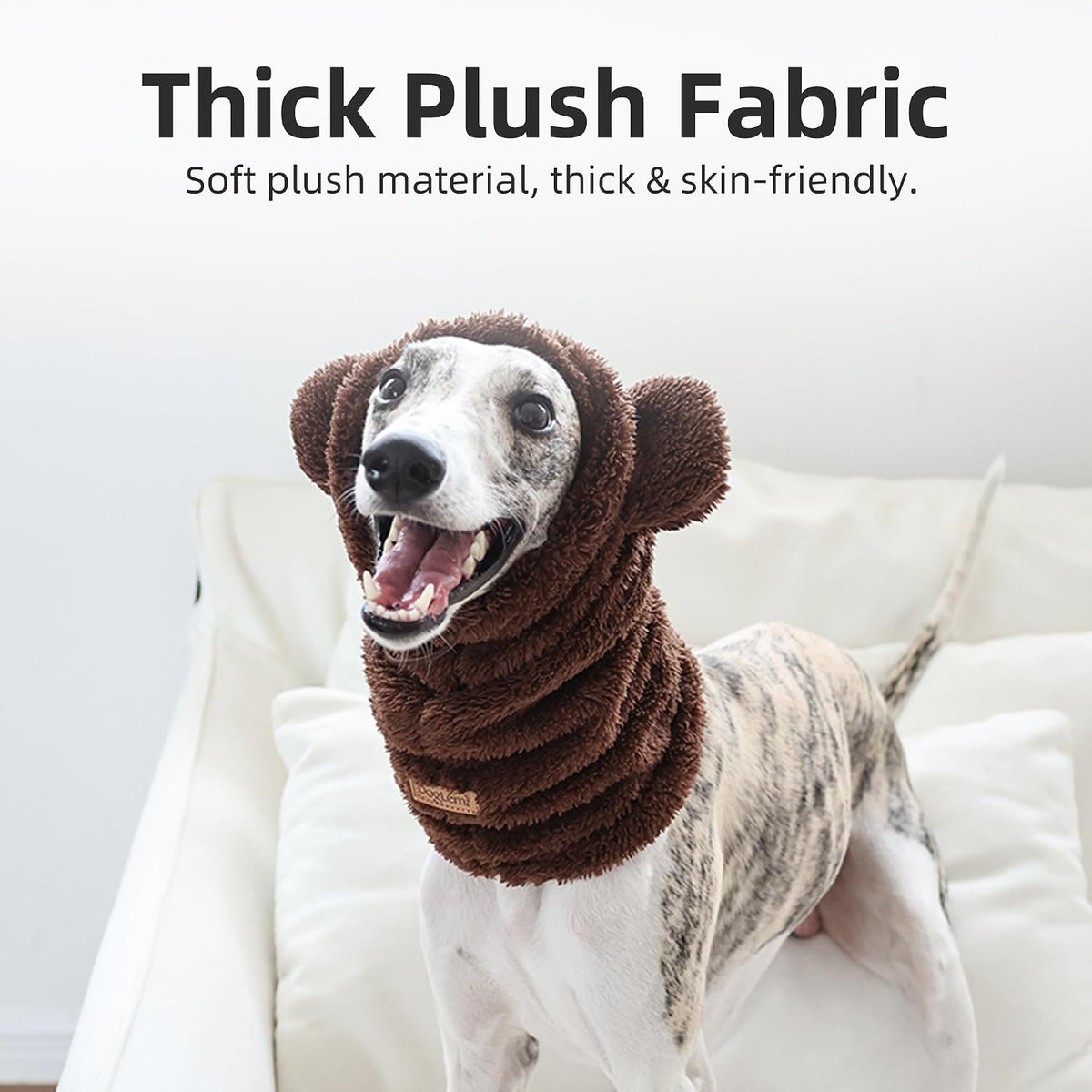 ETIAL Dog Hat Scarf for Long Neck Dogs with Animal Ears