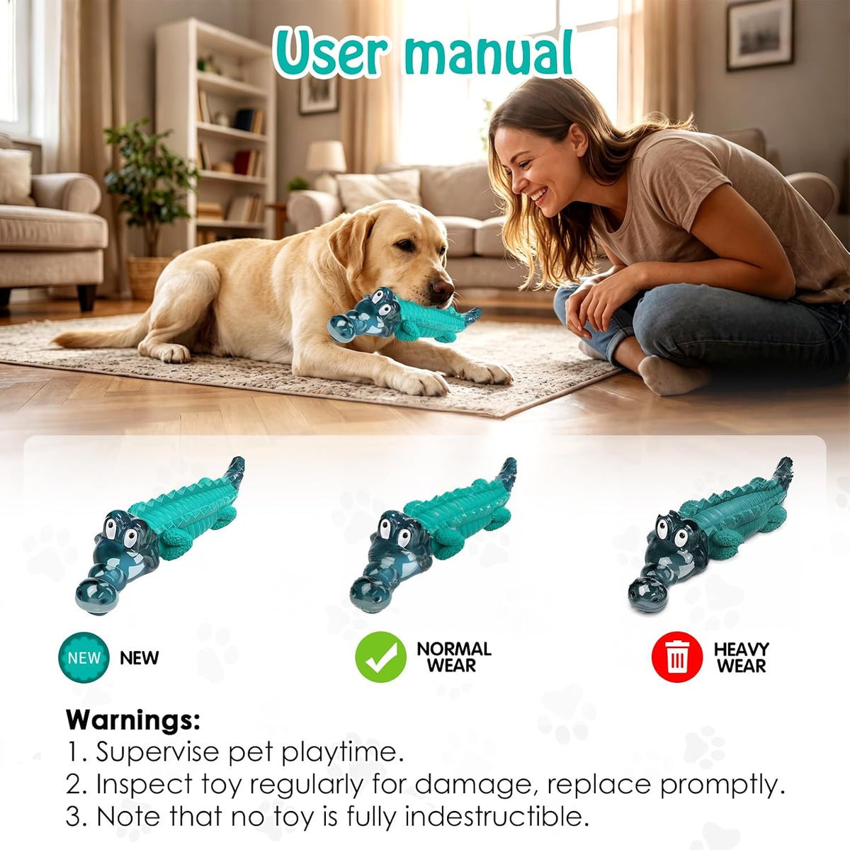 Jeefome Tough Dog Toys for Aggressive Chewers, Dog Chew Toys for Large Dogs