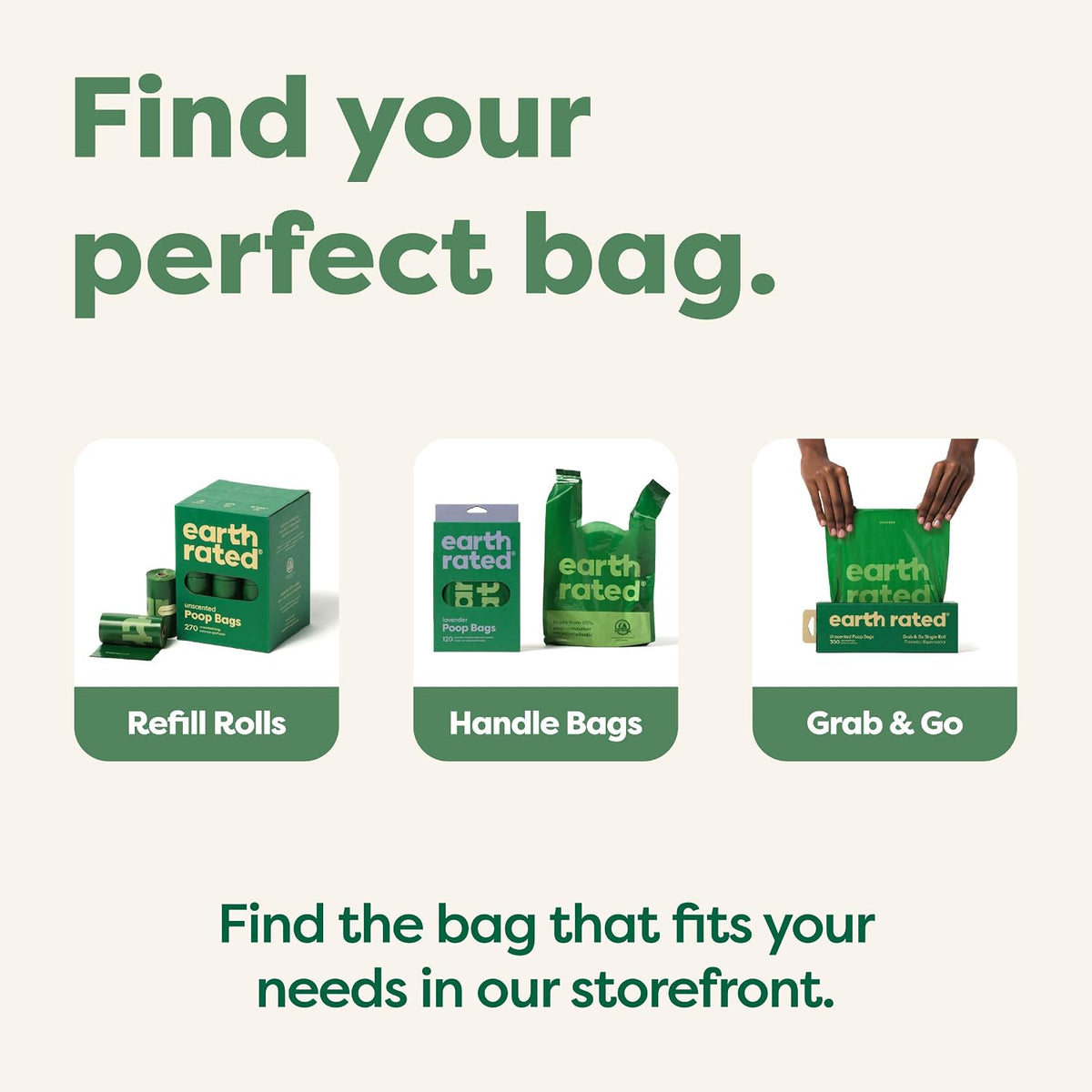 Earth Rated Dog Poop Bags for Dogs, 120 Easy Tie Handle Bags, Lavender