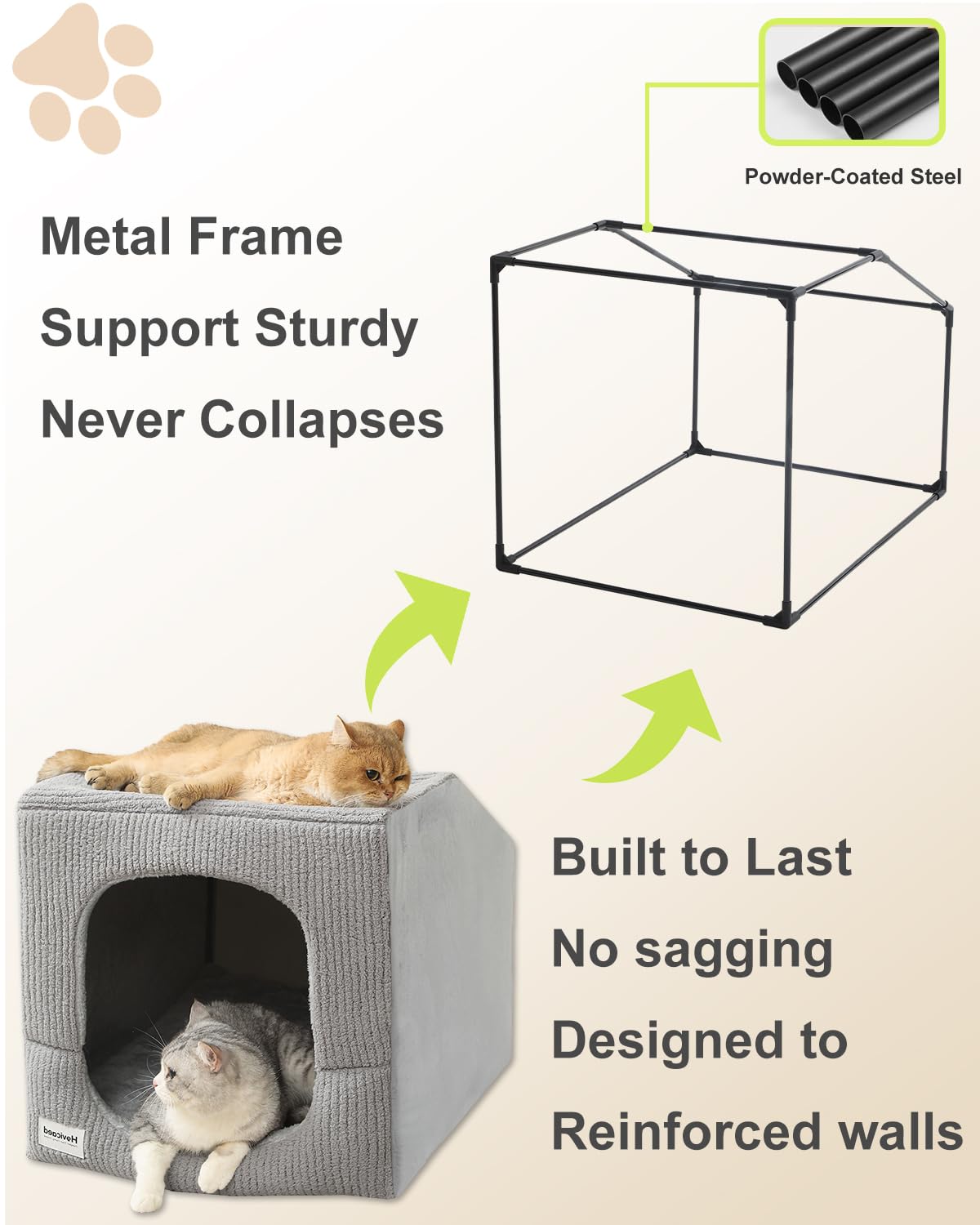 Hovicaed Indoor Dog House Small Sized Dog Tent with Dog Cave Bed 26x20ines