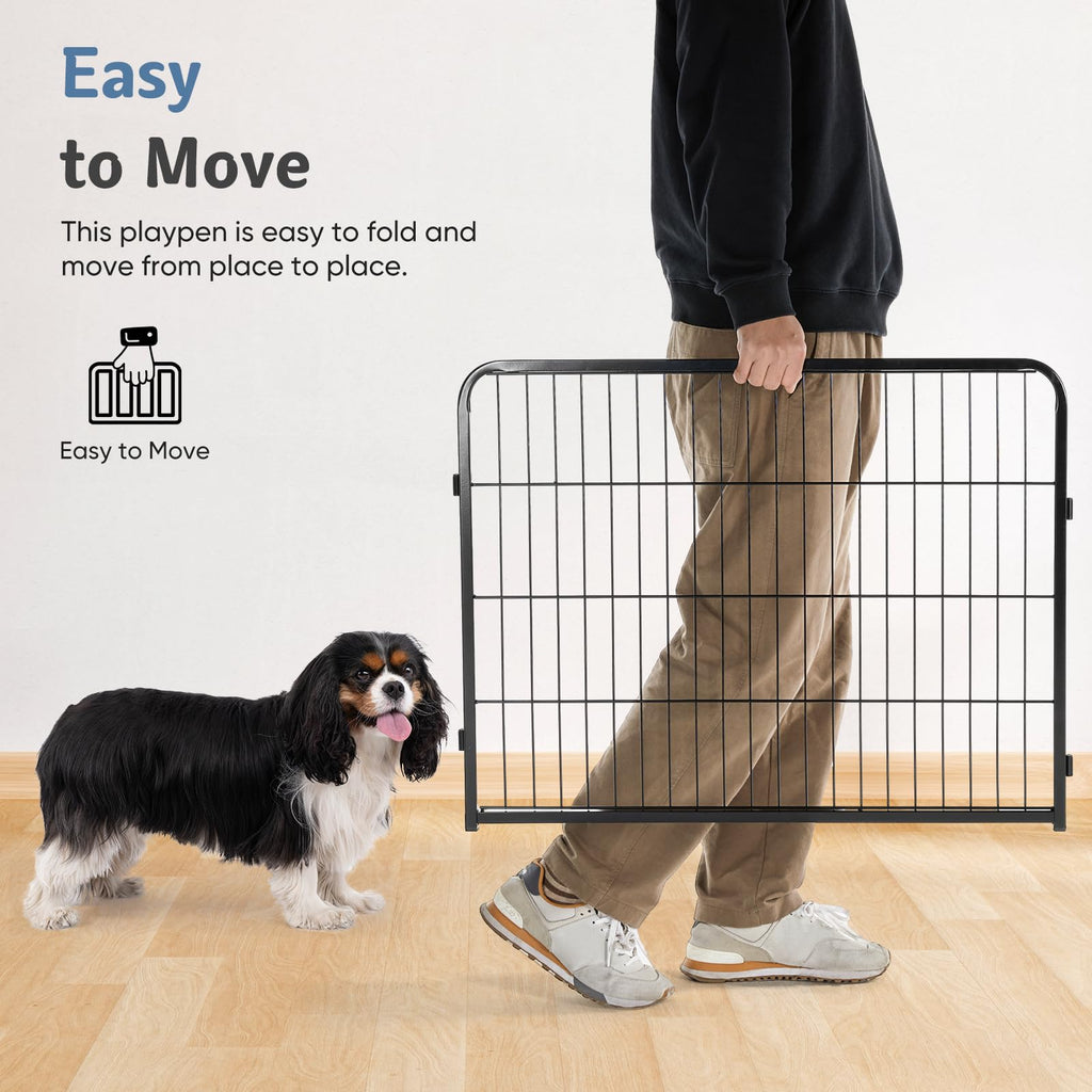 DUMOS Dog Playpen 24 Inch 8 Panels Indoor Outdoor Metal Pet Fence