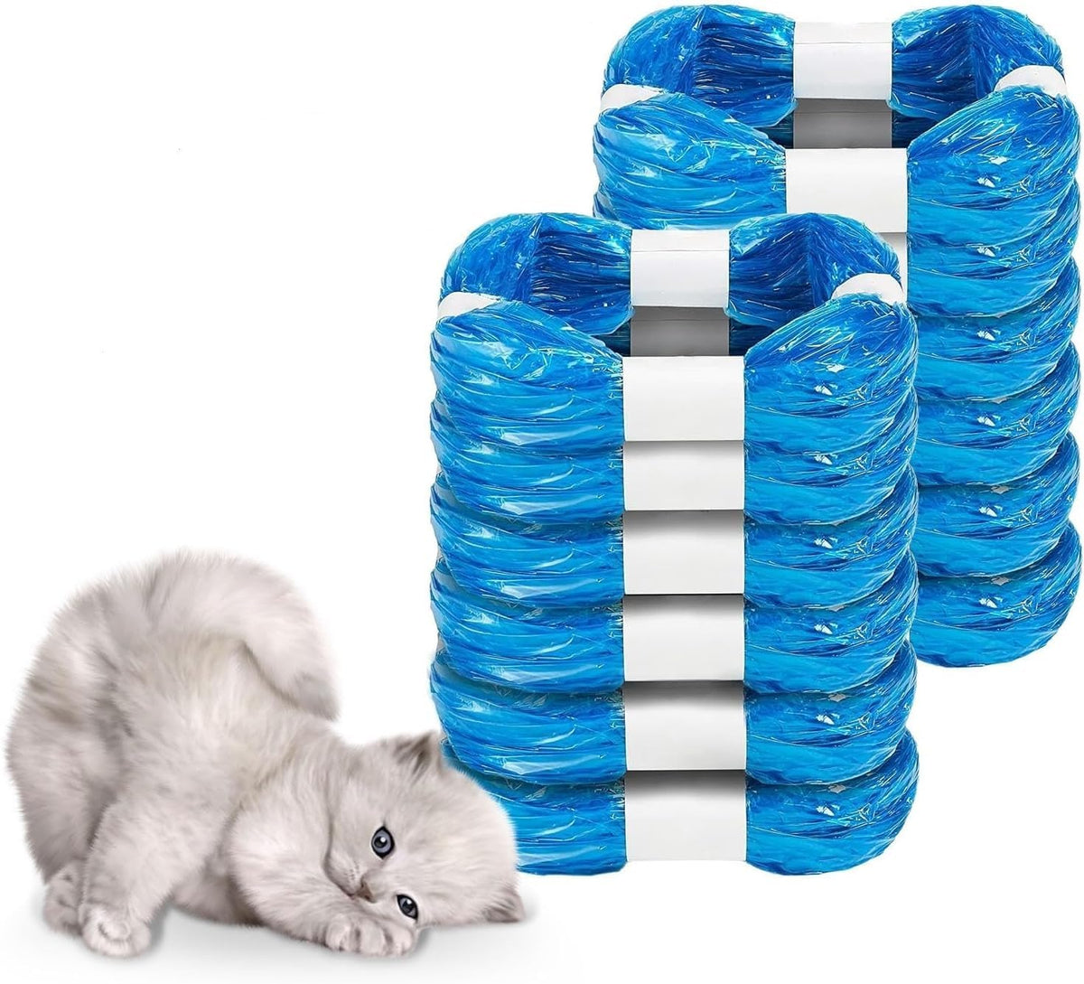 12 Pack Cat Litter Refill Bags,Compatible with Genie Bag Refills, Scented, Blue