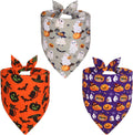 Halloween Dog Bandanas XLarge 3PCS, Fall Scarf for Boy Girl