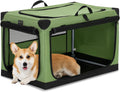 PETSFIT 30" Soft Portable Dog Crate – Patented Spiral Sturdy Frame, Collapsible Travel Kennel for Medium Dogs, 3 Mesh Do