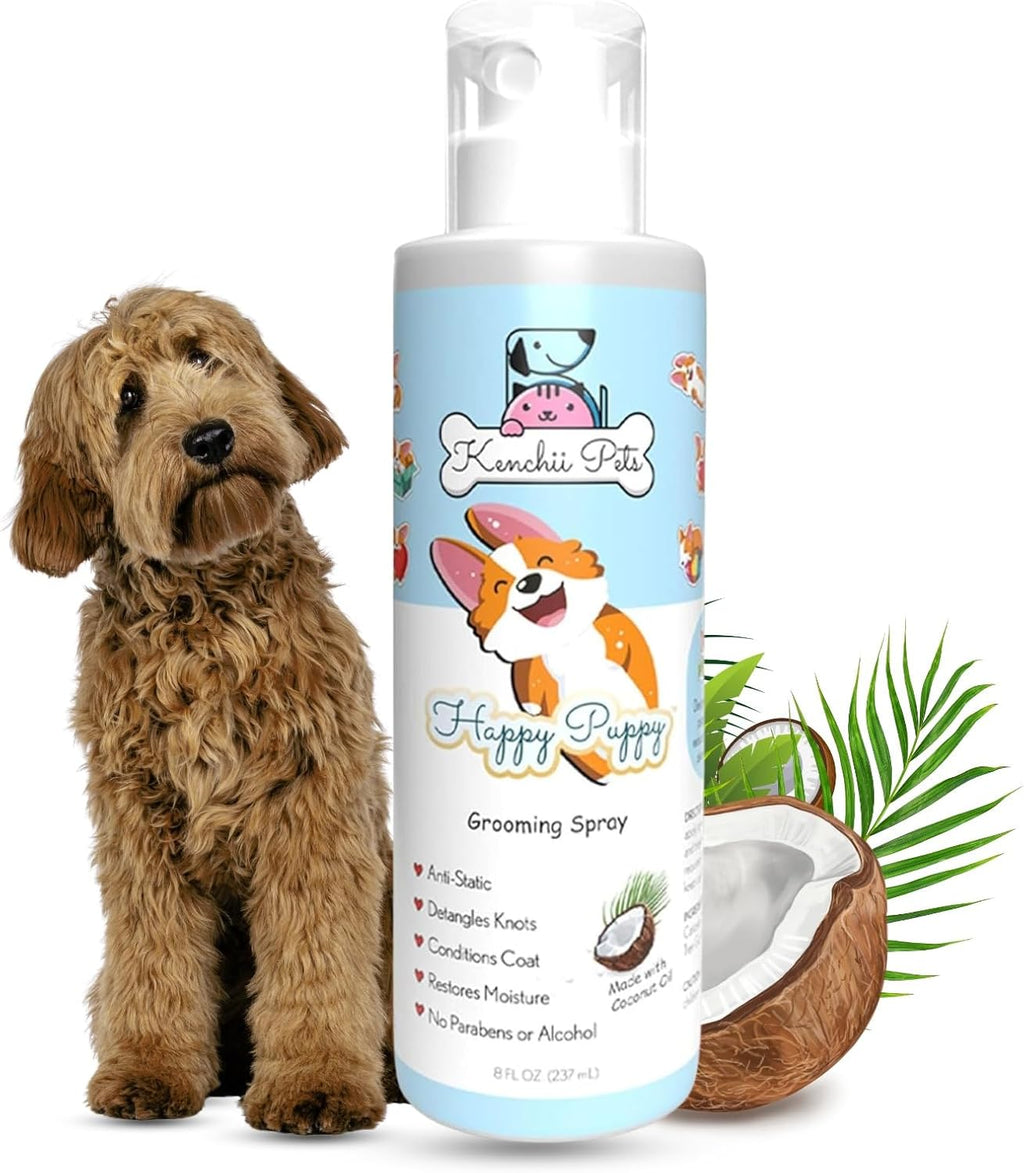 Kenchii Cat Fur Detangler Spray 8oz, All-Natural Coat Conditioner