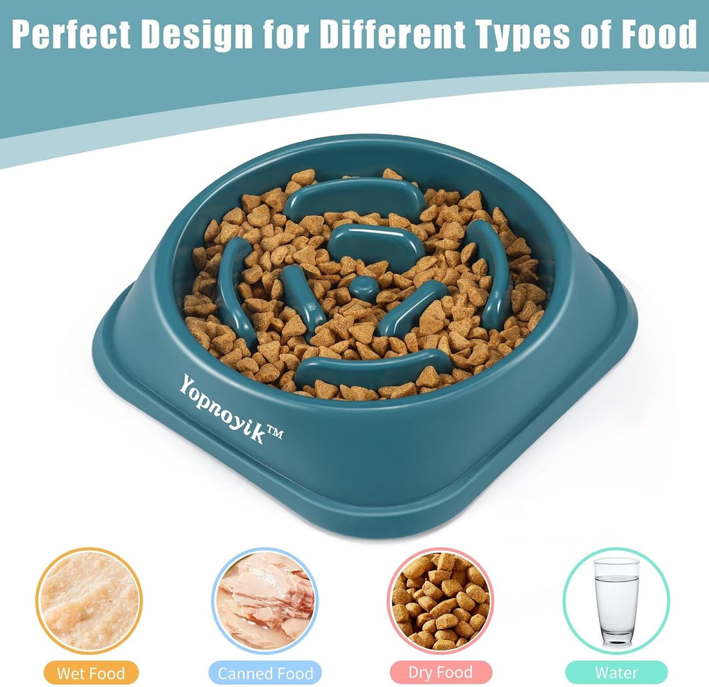 2 Pack Slow Feeder Dog Bowls for Medium Dogs & Cats