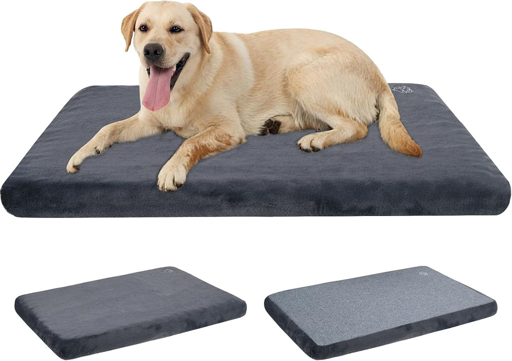 EMPSIGN Dog Bed Mat Crate Pad Mattress, Ultra Soft Pet Kennel, Grey, Large