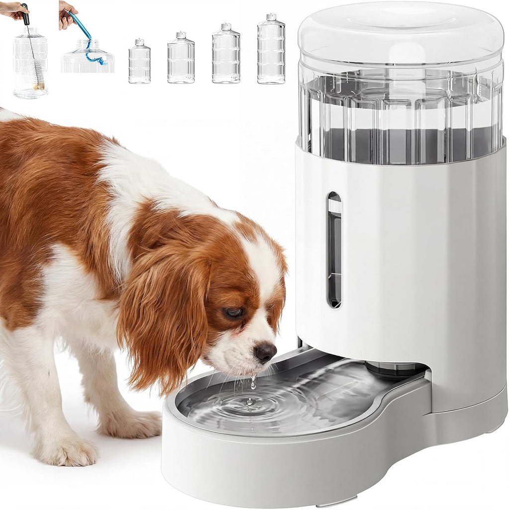 CZPET Gravity Dog Water Bowl Dispenser, Wider Mouth (8L, Black)