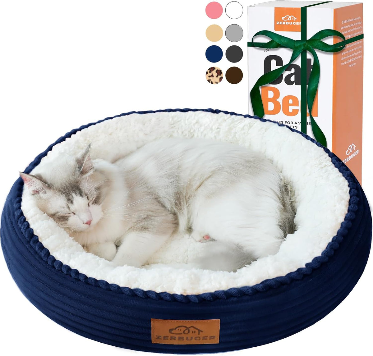 Zerbuger 20in Pink Round Dog Bed Sofa for Dogs Cats, Machine Washable