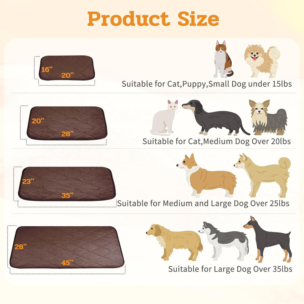 NWK Self Warming Thermal Pet Mat for Dogs and Cats (Coffee Brown, Small)