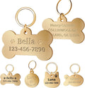 Personalized Brass Dog Tag, Custom Engraved Pet ID Tag Bone