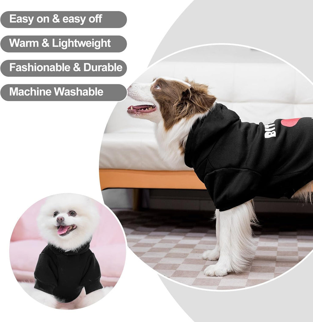 Dog Hoodies for Small Medium Large Dogs,Black L