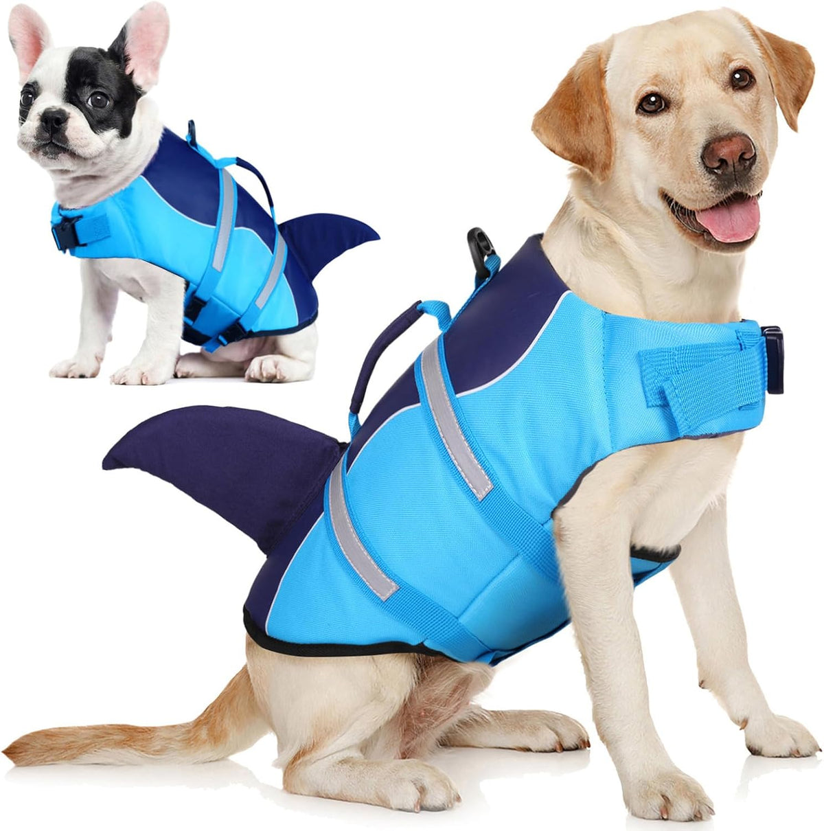 Dog Life Jacket Shark Dog Life Vest for Swimming Boating, M