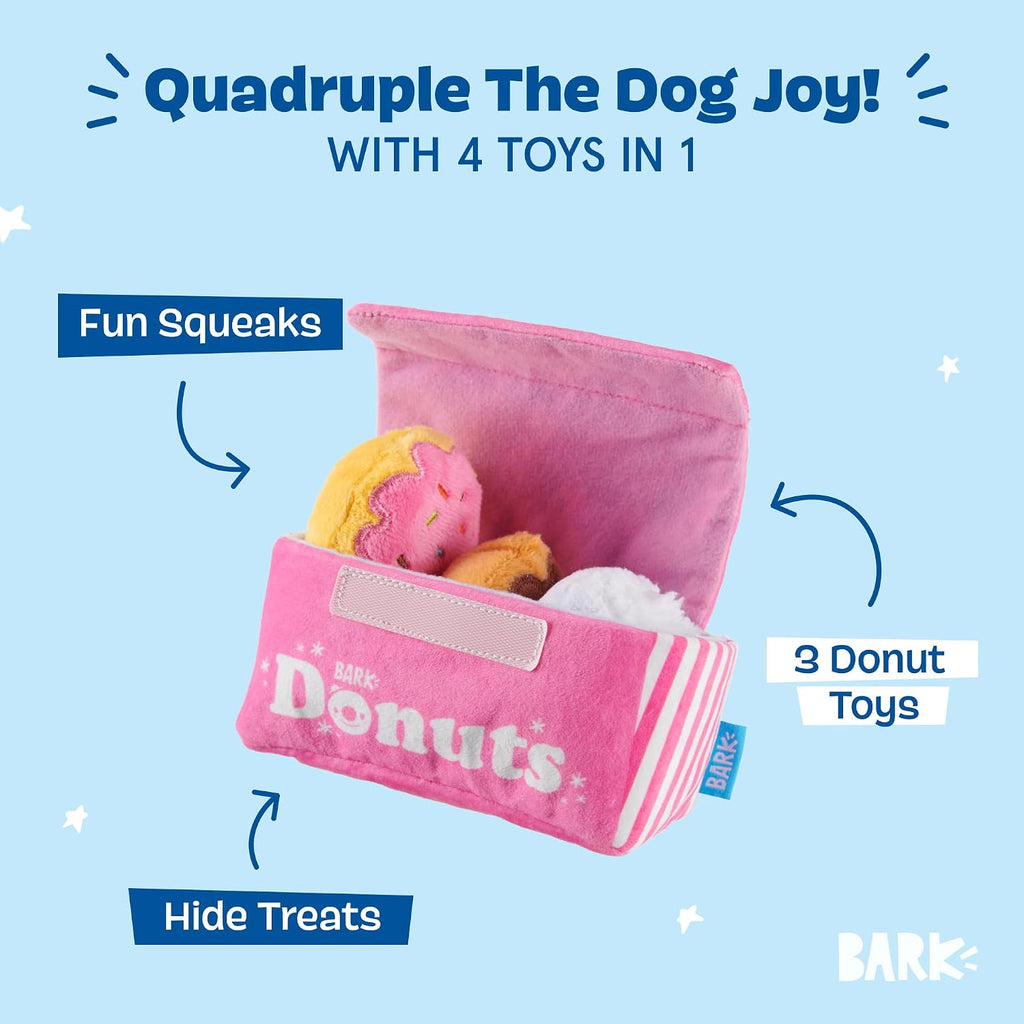 BarkBox Barker's Dozen Donuts 4-in-1 Interactive Plush Dog Toy