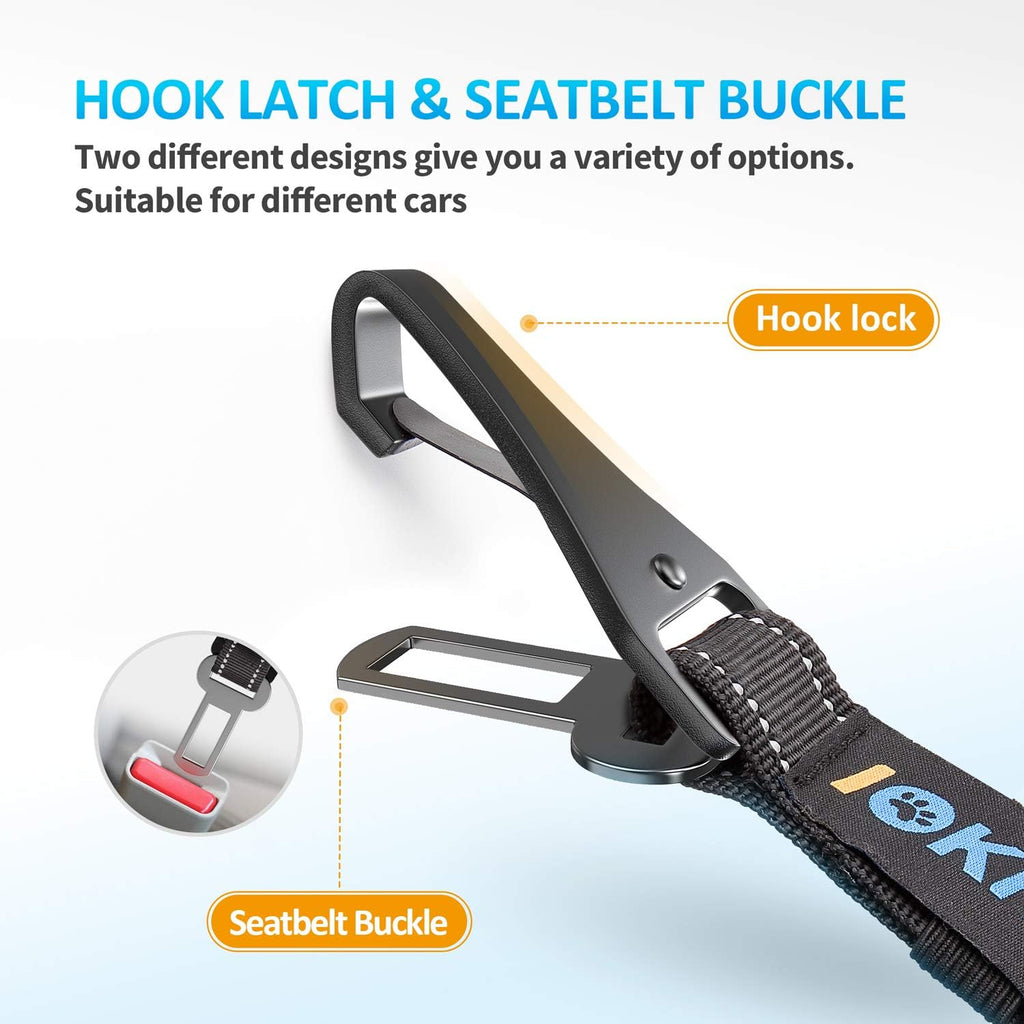 Dog Seat Belt 3-in-1 Car Harness for Dogs Adjustable Safety Seatbelt for Car Nylon Reflective Bungee Fabric Dog Car Harn