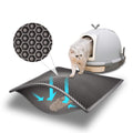 Pieviev Cat Litter Mat, Double-Layer Waterproof Litter Trap, 24" x 15" Gray