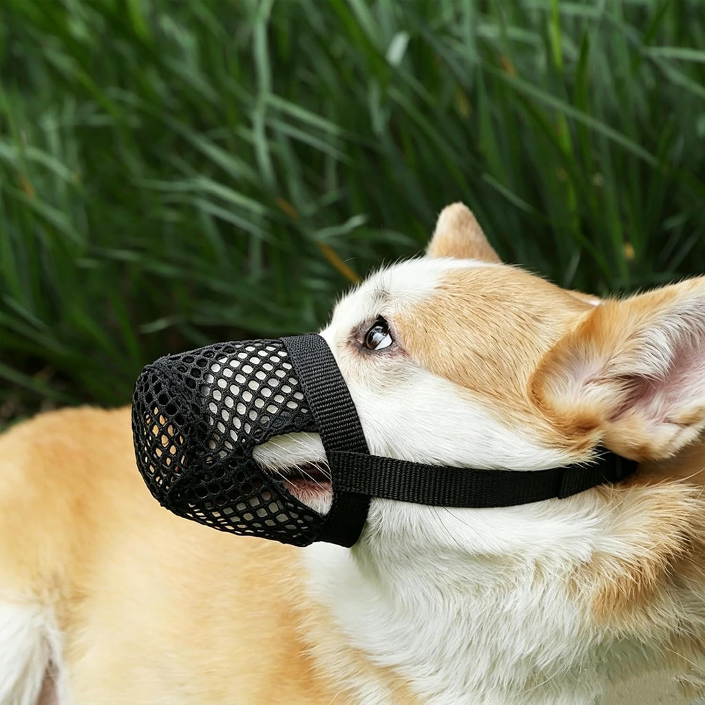 Mesh Dog Muzzle for Small Dogs, Nylon Soft Dog Mouth Cover