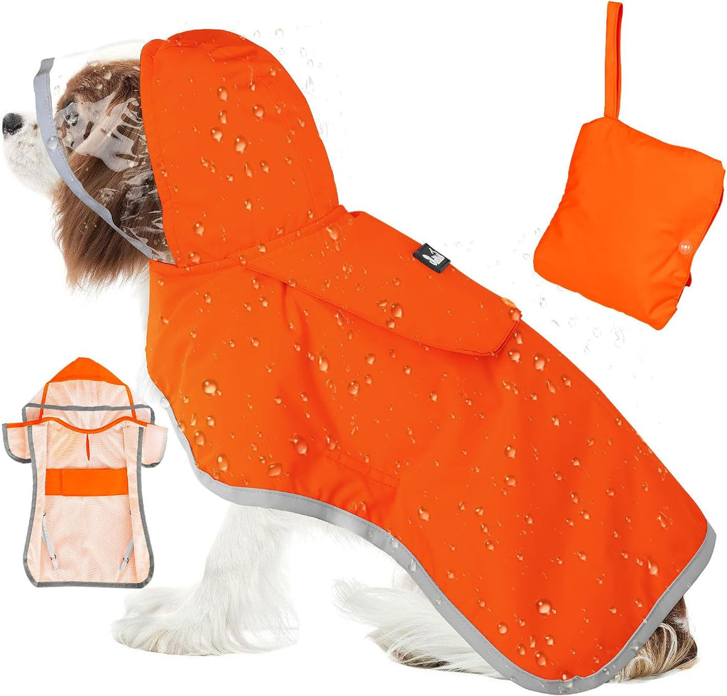 SlowTon Dog Raincoat, Waterproof Dog Rain Jacket with Clear Hooded, Y XL