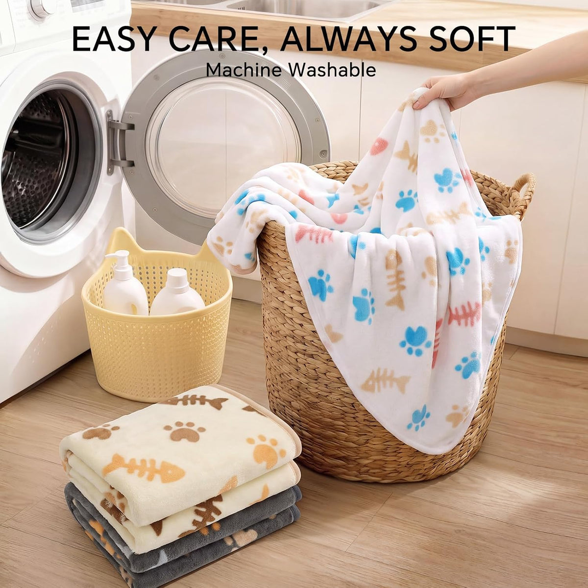 Luciphia 3 Pack Cute Cat Blankets Cozy Small Throw for Pet Puppy,23"x16"