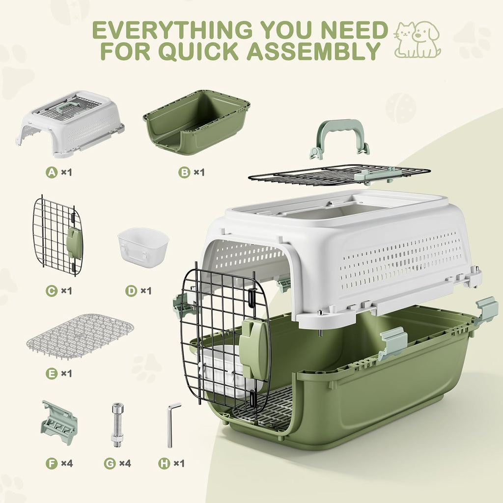 22.5" Hard Shell Cat Carrier, Pet Carrier for Small Dogs & Cats