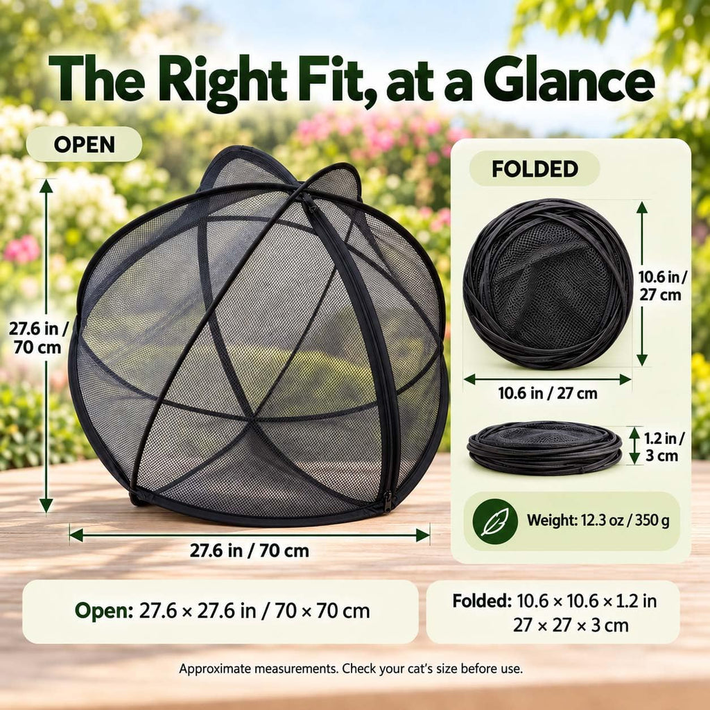 2027 New Cat Hamster Ball for Outside 27.6in Rolling Cat Playpen，Black