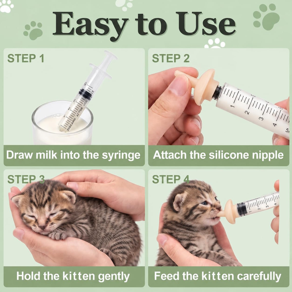 Kitten Feeding Kit 18 Piece Value Pack - Pet Nursing Nipples & Syringe Set for Newborn Kittens Puppies Squirrels Bunnies