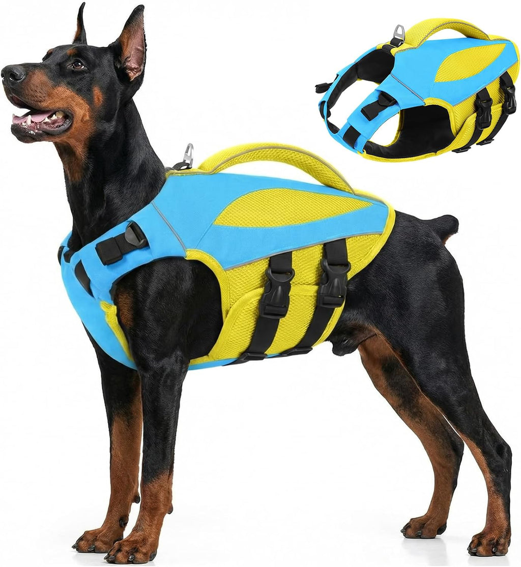 Dog Life Jacket High Buoyancy Small Dog Life Vest for Swimming, S